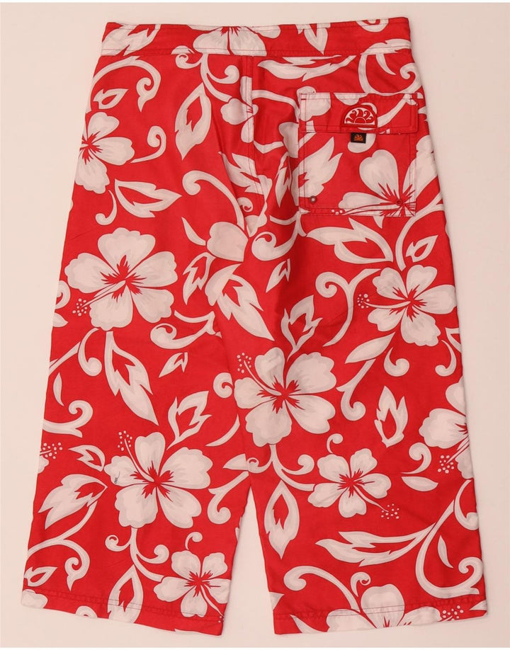 Pantaloni Capri pentru femei Sundek L32 L19 Poliester floral roșu