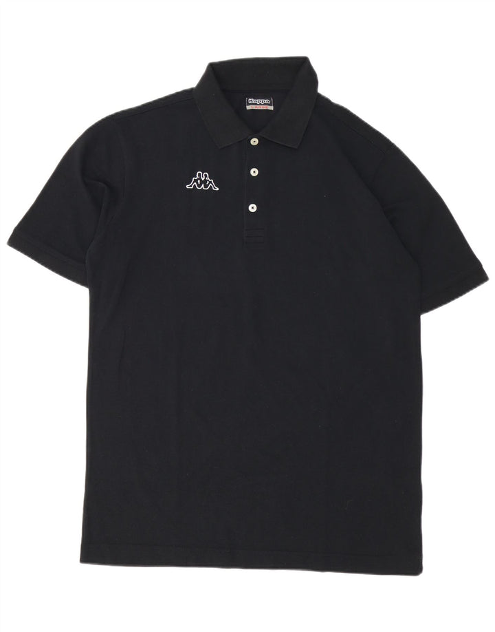 Cămașă polo cu grafică pentru bărbați Kappa, bumbac negru mare