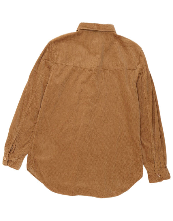 Cămașă oversize din velur pentru femei Massimo Dutti EU 34 2XS Bumbac maro
