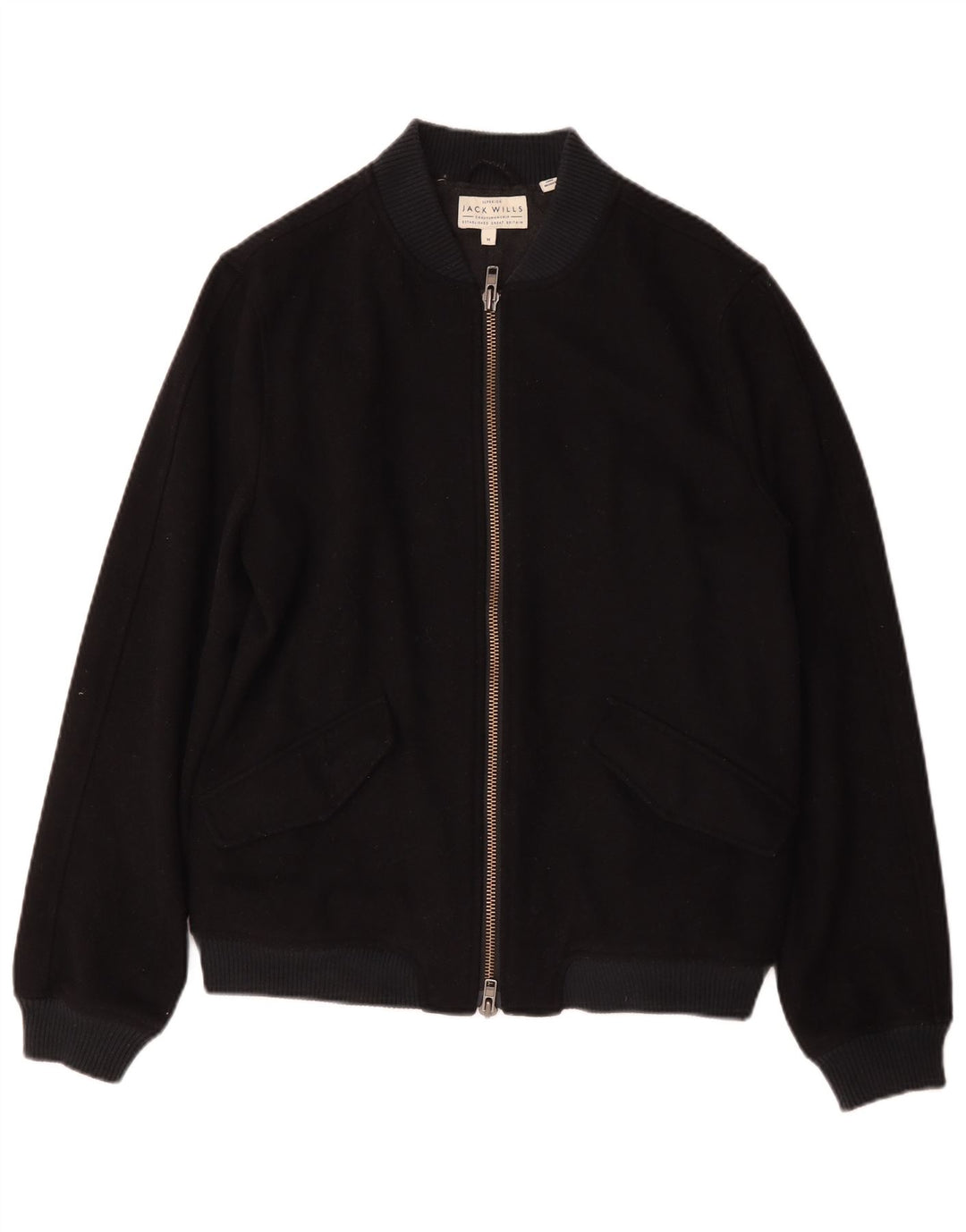 Jack Wills Bomber Jacket pentru bărbați UK 38 Medium Bleumarin Lână