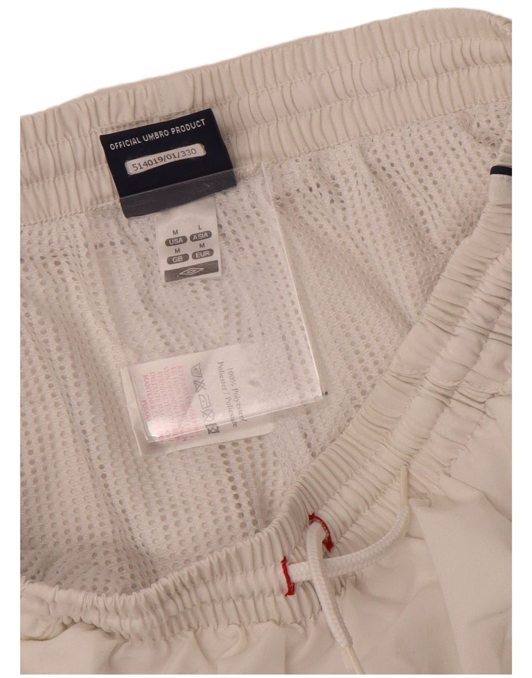 Pantaloni scurți de înot grafic pentru bărbați Umbro, poliester alb mediu