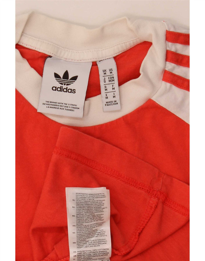 Top pentru bărbați Adidas cu mânecă lungă, portocaliu mediu, bumbac color bloc