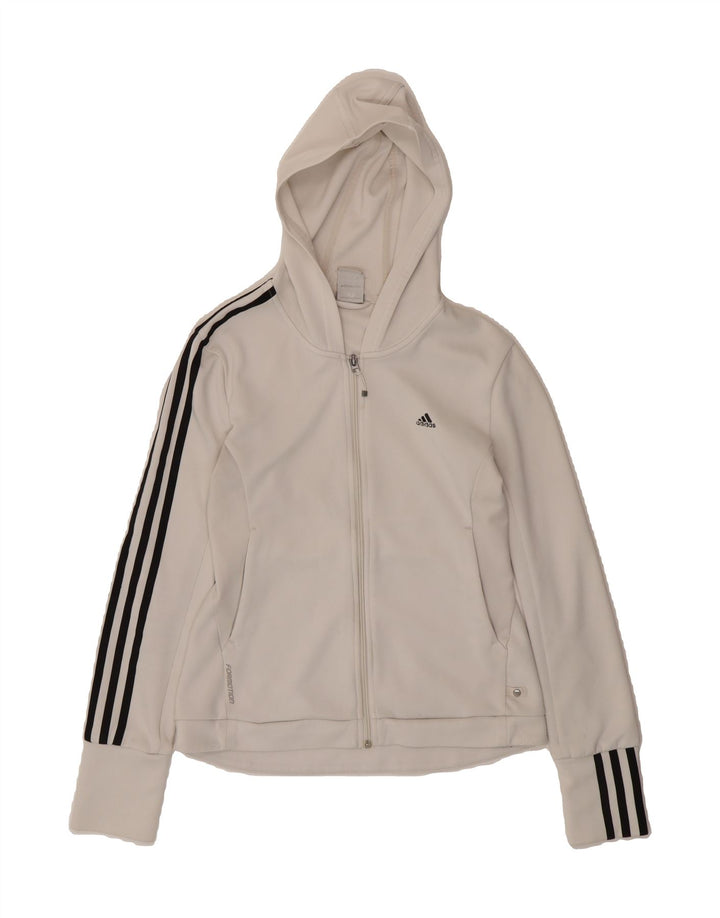 ADIDAS Womens Clima 365 Zip Hoodie Sweater UK 12 Medium White Polyester Vintage Adidas and Second-Hand Adidas from Messina Hembry 