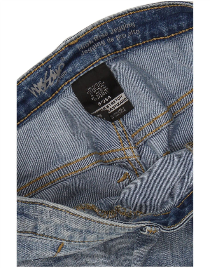 MOSSIMO Blugi jegging cu talie înaltă, învechiți, pentru femei US 6 Medium W28 L28 Blue