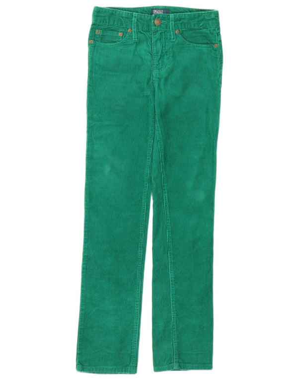 Pantaloni subțiri din velur pentru femei Polo Ralph Lauren UK 8 Mici W26 L28 Verde
