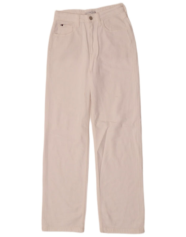 Blugi drepti pentru femei Tommy Hilfiger W27 L30 bumbac alb