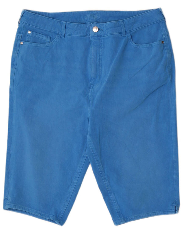 Pantaloni scurți din denim cu talie înaltă pentru femei Marks & Spencer UK 18 XL W34 Bumbac albastru