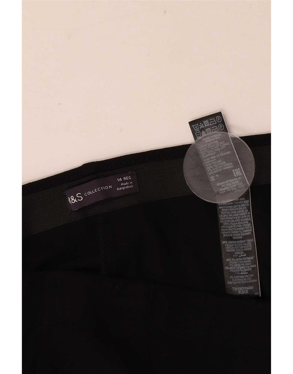 Pantaloni casual drepti pentru femei Marks & Spencer UK 14 Large W32 L29 Negru