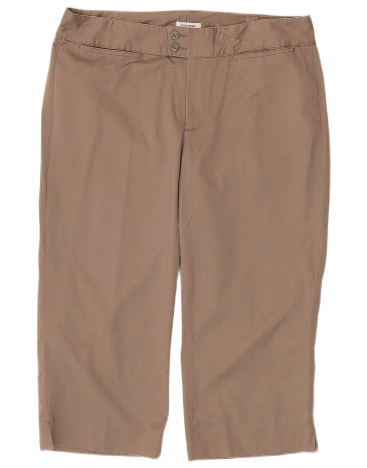 Pantaloni Capri Dockers pentru femei US 12 Large W34 L20 Bej Bumbac