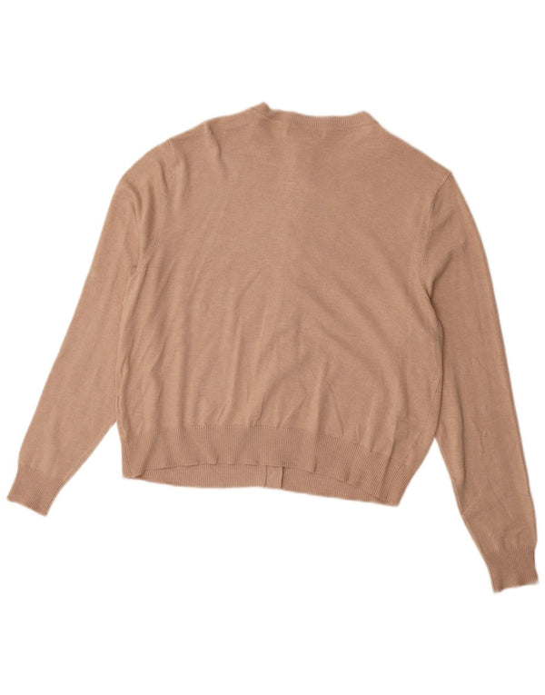 Marks & Spencer Pulover Crop Cardigan pentru Damă UK 16 Mare Bej Viscoză