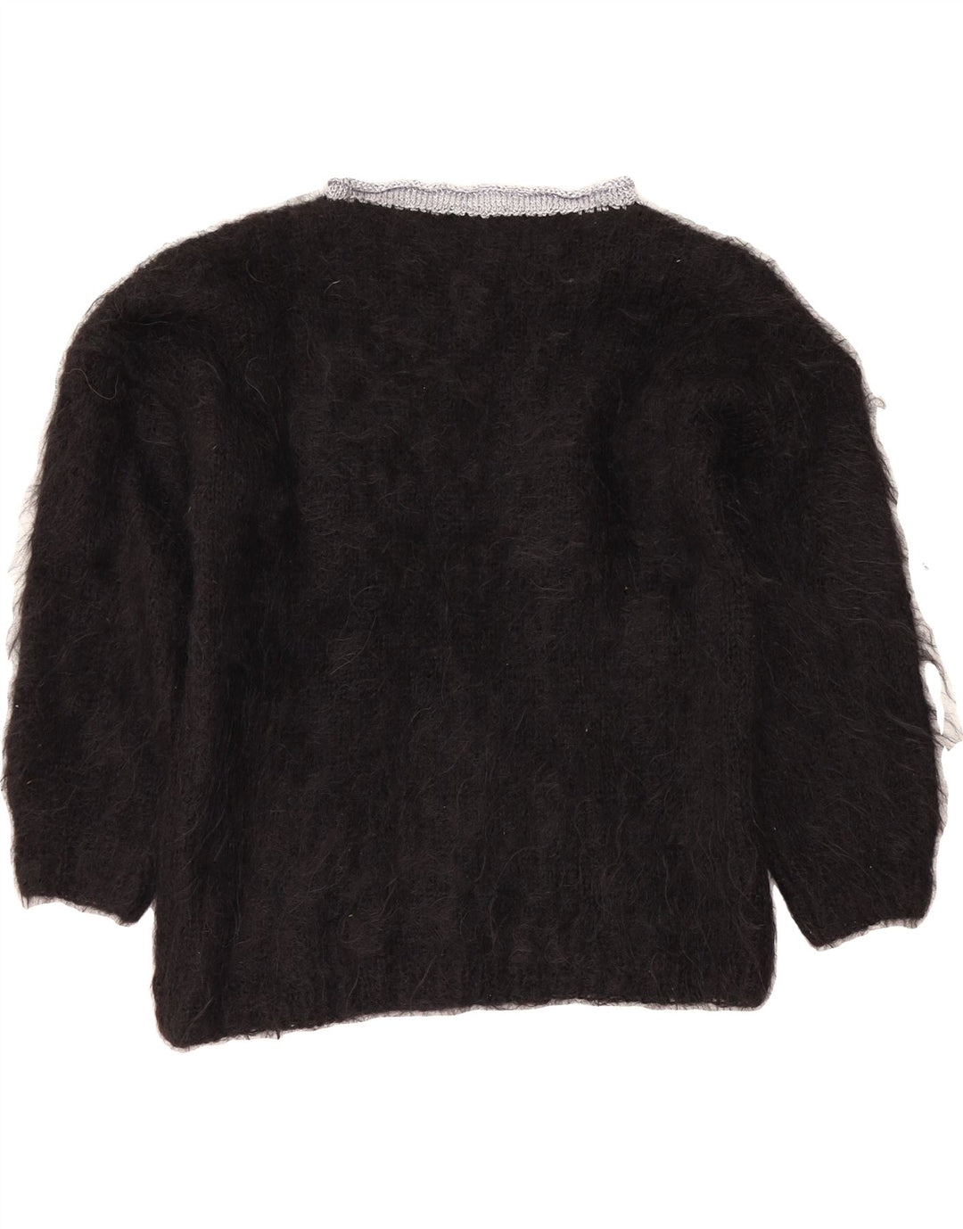 VINTAGE Womens Crew Neck Jumper Sweater UK 14 Medium Black Vintage Vintage and Second-Hand Vintage from Messina Hembry 