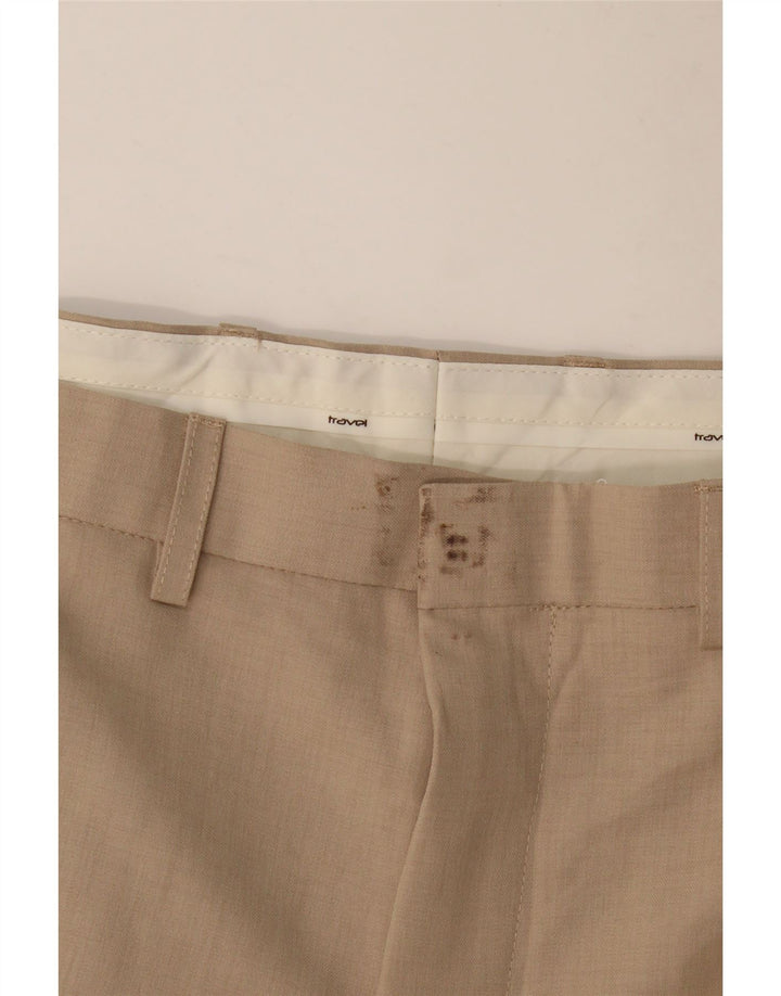 MARKS & SPENCER Pantaloni chino drepți pentru bărbați W42 L31 poliester bej