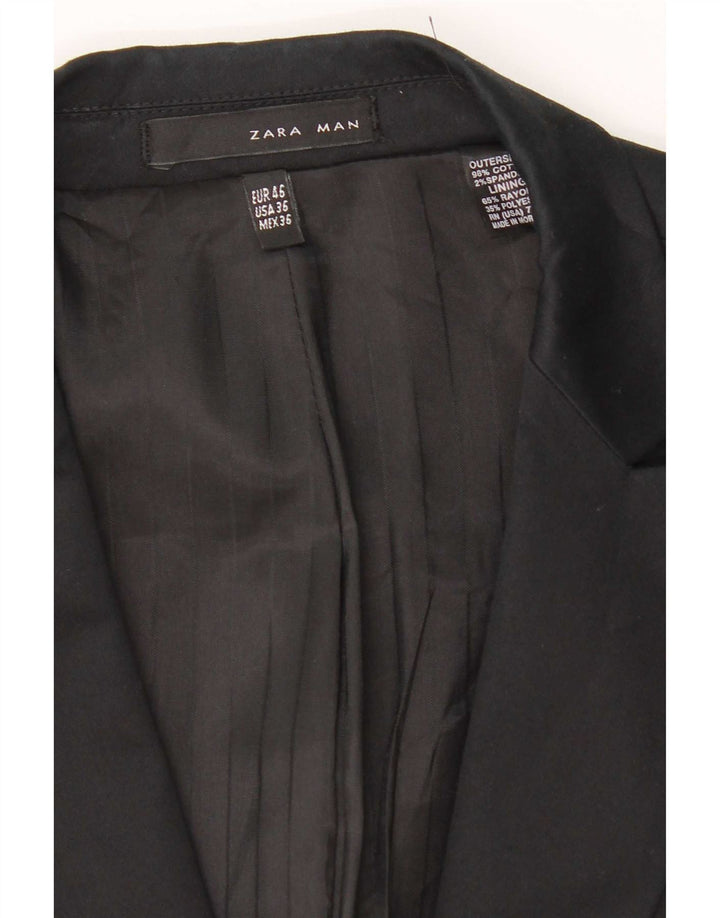 Blazer pentru bărbați Zara cu 1 nasture EU 46 Bumbac negru mic