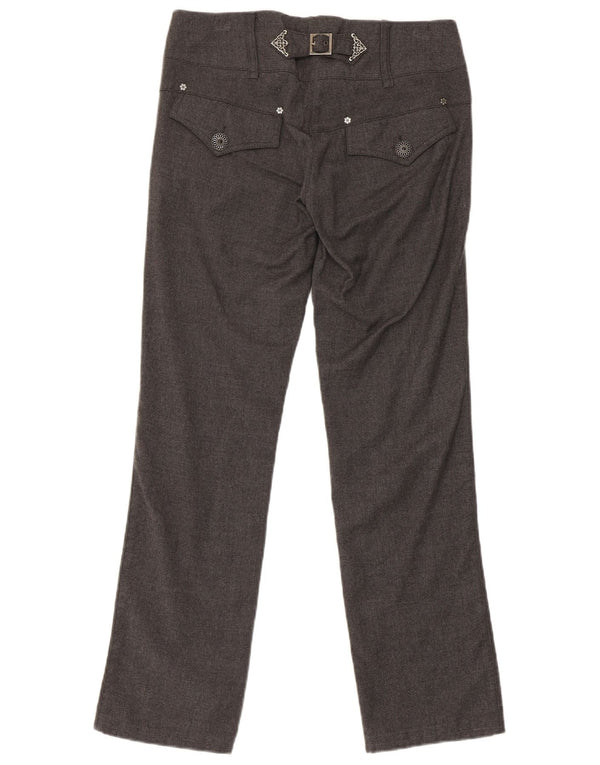 Pantaloni obișnuiți obișnuiți pentru femei Pinko UK 8 Small W30 L29 Lână gri