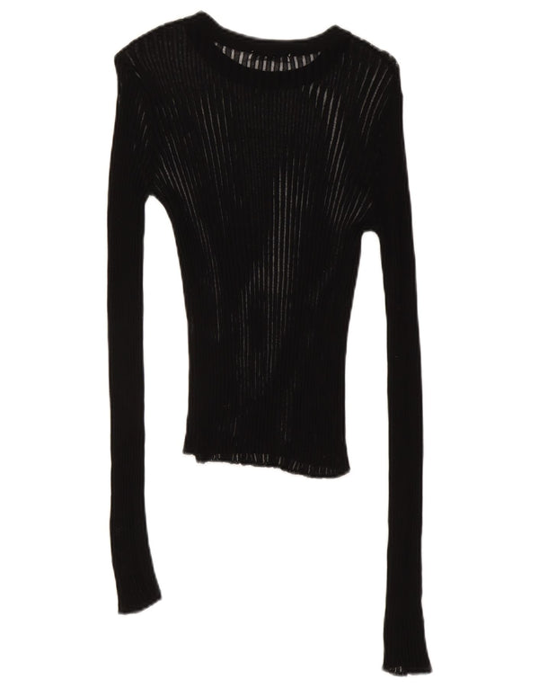 Top femeie Zara cu mânecă lungă UK 8 Small Negru