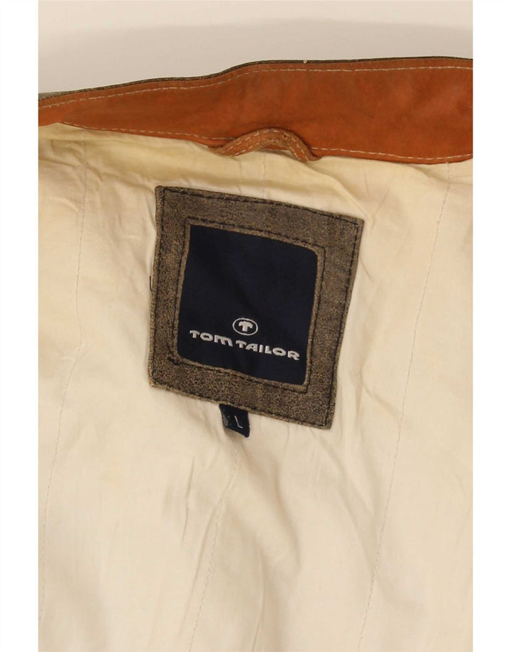 Geacă de piele pentru bărbați Tom Tailor UK 40, mare, gri, color block