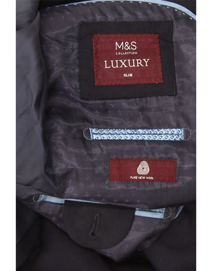 Jachetă pentru bărbați Marks & Spencer, subțire, cu 2 nasturi, UK 38, bleumarin mediu