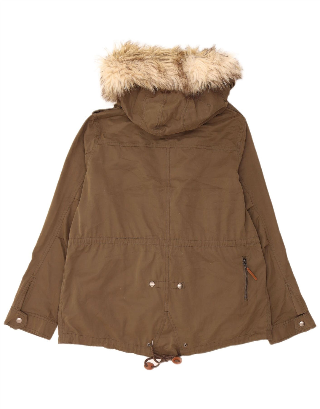 Jachetă de vânt cu glugă pentru femei Zara UK 16 mare kaki