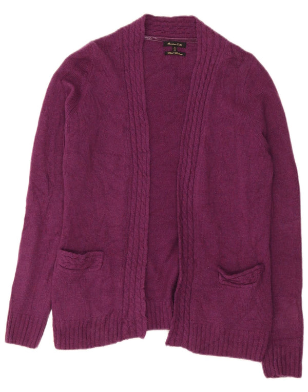 Pulover cardigan deschis pentru femei Massimo Dutti UK 12 Lână violet mediu