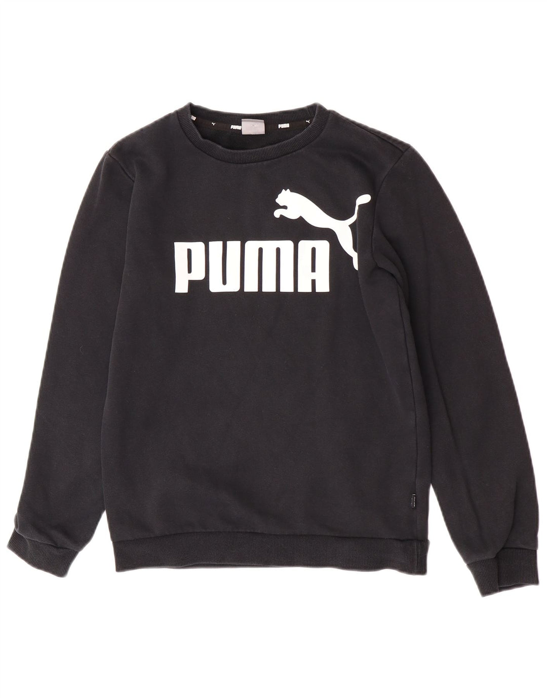 Puma Băieți Pulover Grafic Pulover 13-14 Ani Bumbac Negru