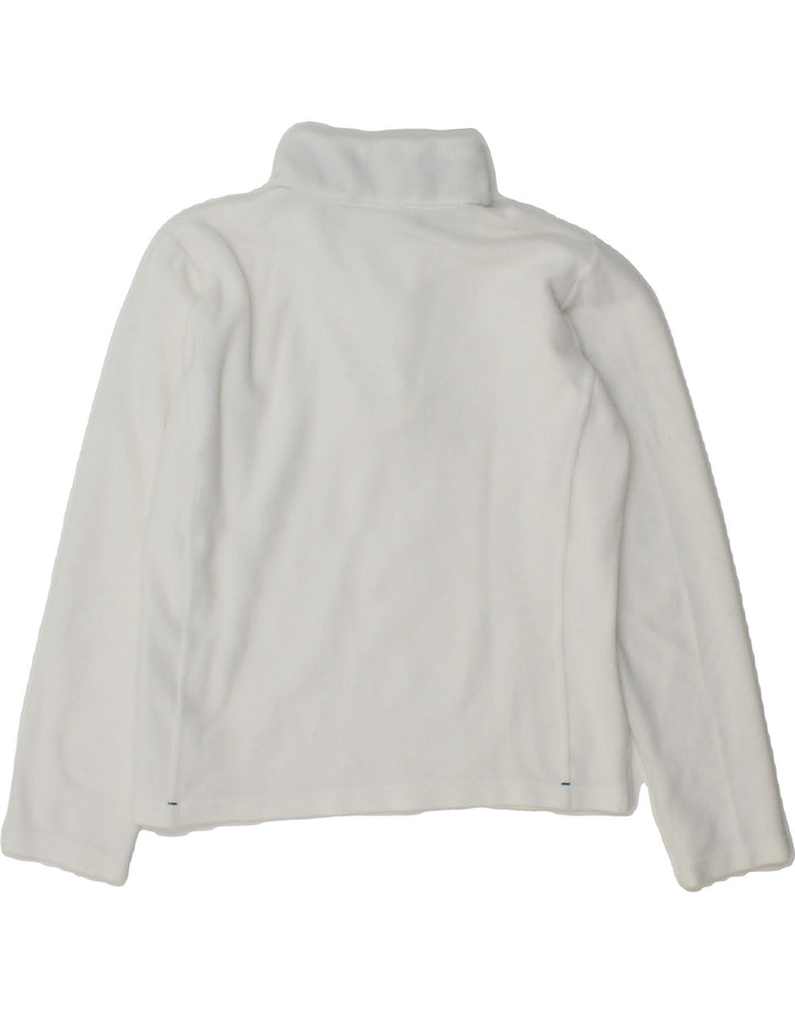 CHAMPION Womens Crop Zip Neck Fleece Jumper UK 10 Small White Polyester Vintage Champion and Second-Hand Champion from Messina Hembry 