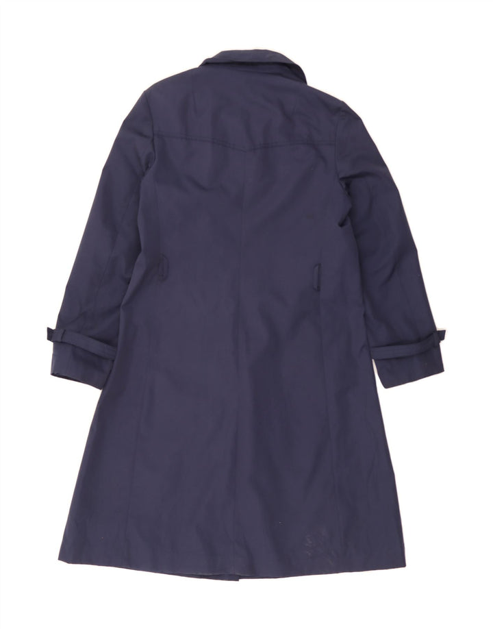 GALLERY Womens Trench Coat IT 42 Medium Navy Blue Polyester Vintage Gallery and Second-Hand Gallery from Messina Hembry 