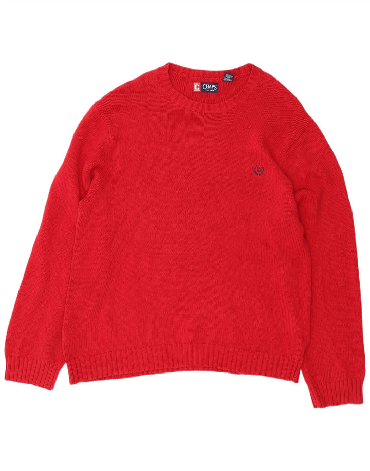 Pulover Chaps pentru bărbați, cu gât de barcă, XL, bumbac roșu