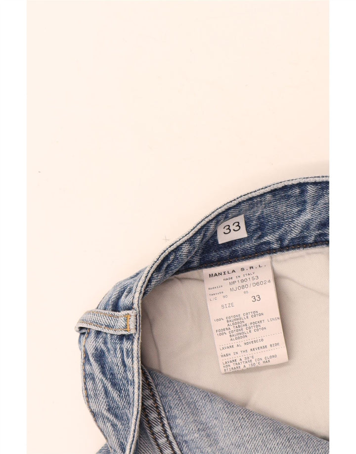 Mauro Grifoni Blugi Distressed Dript Bărbați L33 L30 Bumbac Albastru