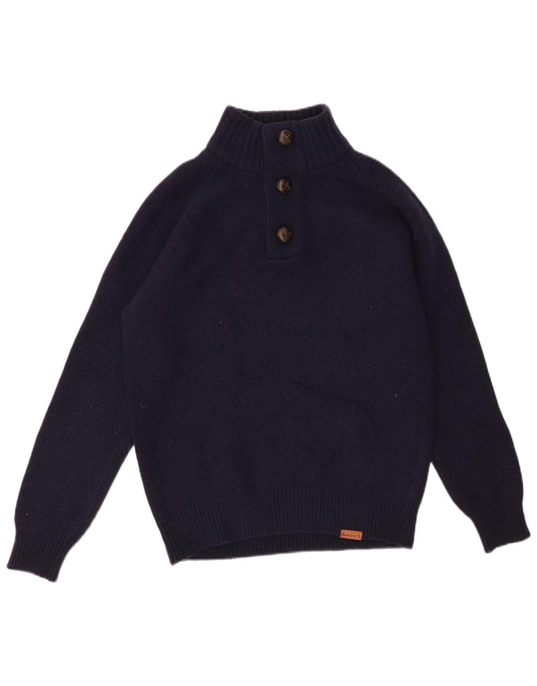 Pulover pentru bărbați BARBOUR cu gât cu nasturi, mic, bleumarin