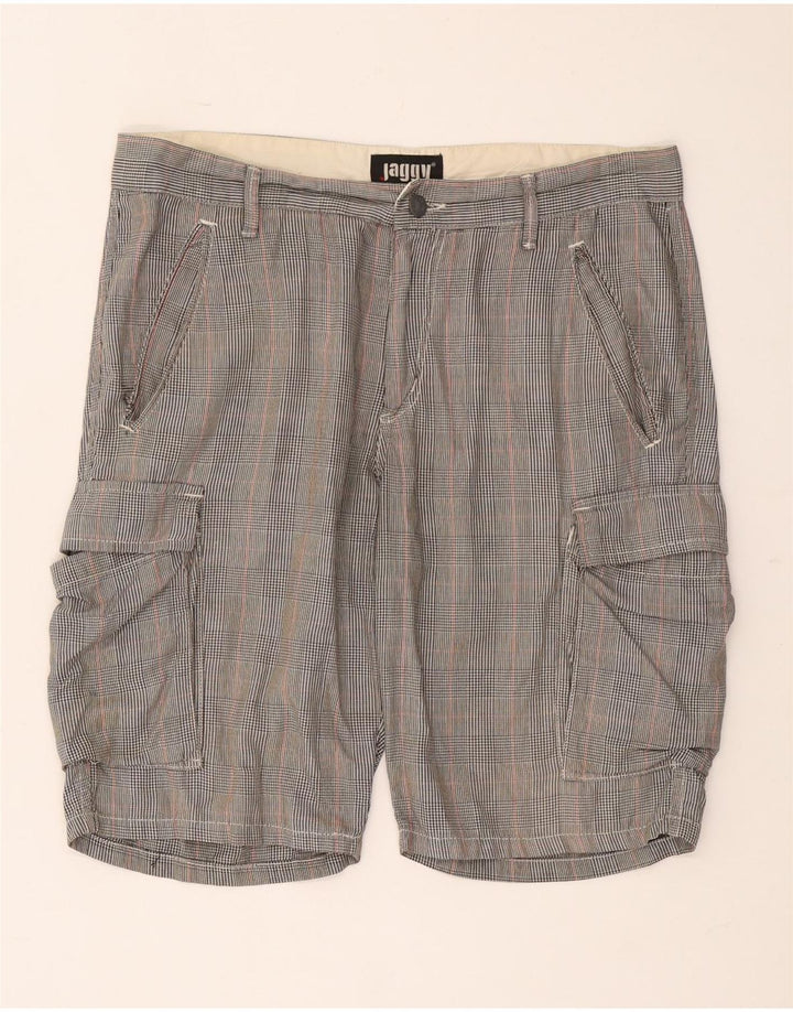 Pantaloni scurți cargo Jaggy pentru bărbați W33, bumbac cu picior de gală, gri mediu