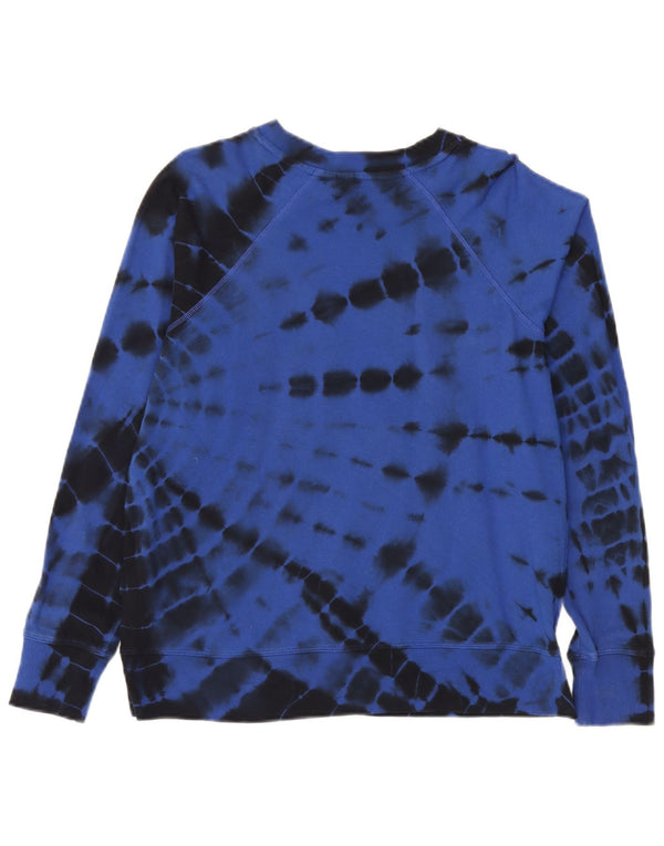 Dkny Pulover supradimensionat pentru femei UK 6 XS Blue Tie Dye Bumbac