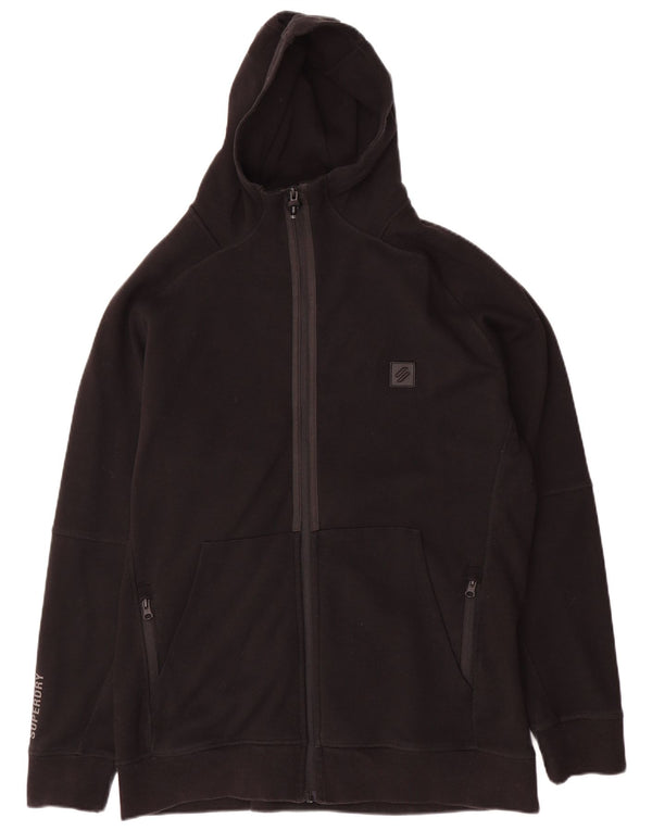 Pulover Superdry pentru bărbați, cu fermoar, bumbac negru 2XL