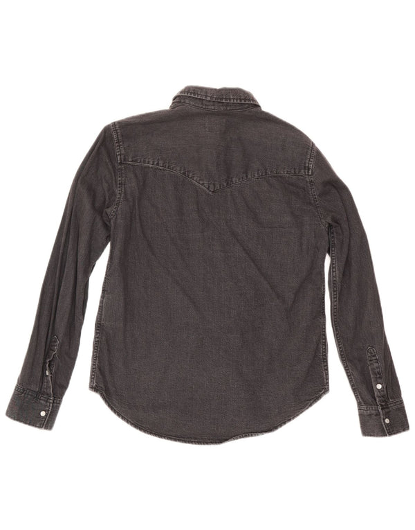 Cămașă de blugi pentru femei Levi's UK 10, bumbac negru mic
