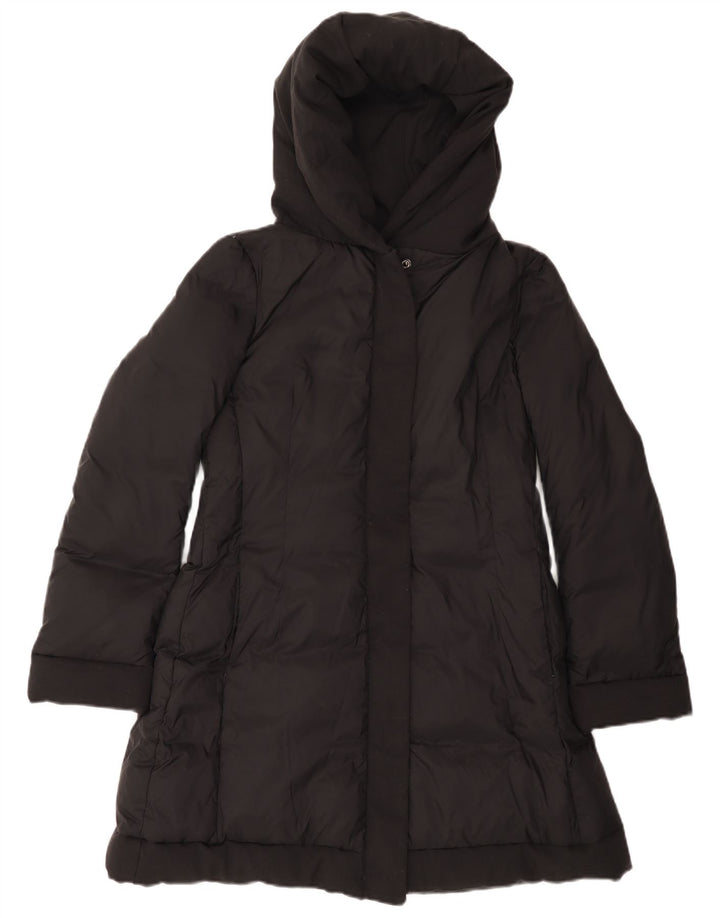Palton căptușit cu glugă pentru femei Benetton UK 10 Small Black