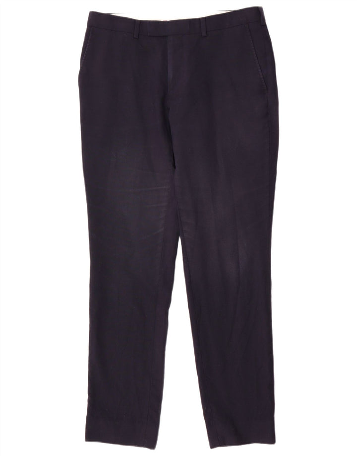 Marks & Spencer Pantaloni de costum slim pentru bărbați L32 L31 Lână bleumarin