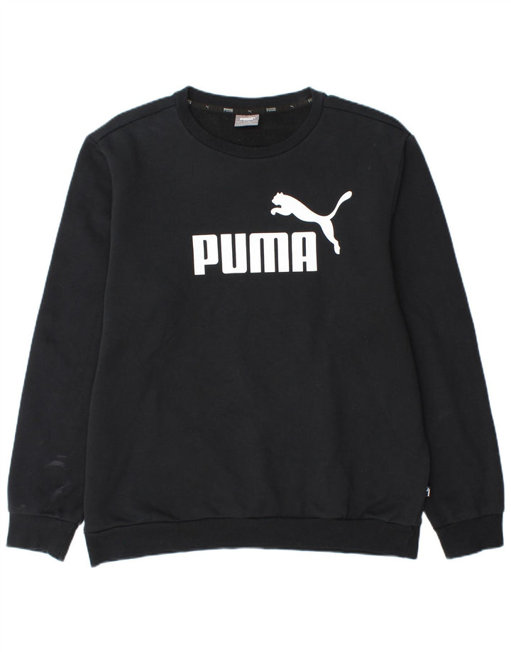 Pulover grafic pentru bărbați Puma, bumbac mare, negru