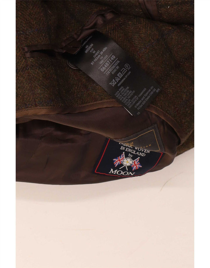 Pardesiu pentru bărbați Marks & Spencer UK 38 Medium Kaki Check Lână