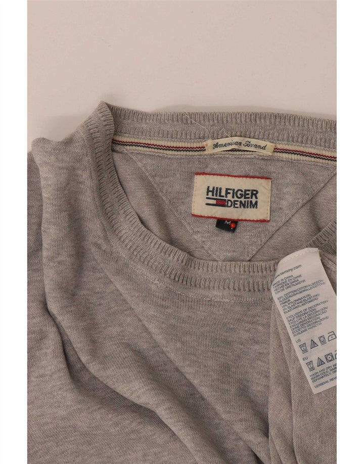 Pulover Tommy Hilfiger pentru bărbați, cu gât crew, bumbac, gri mediu