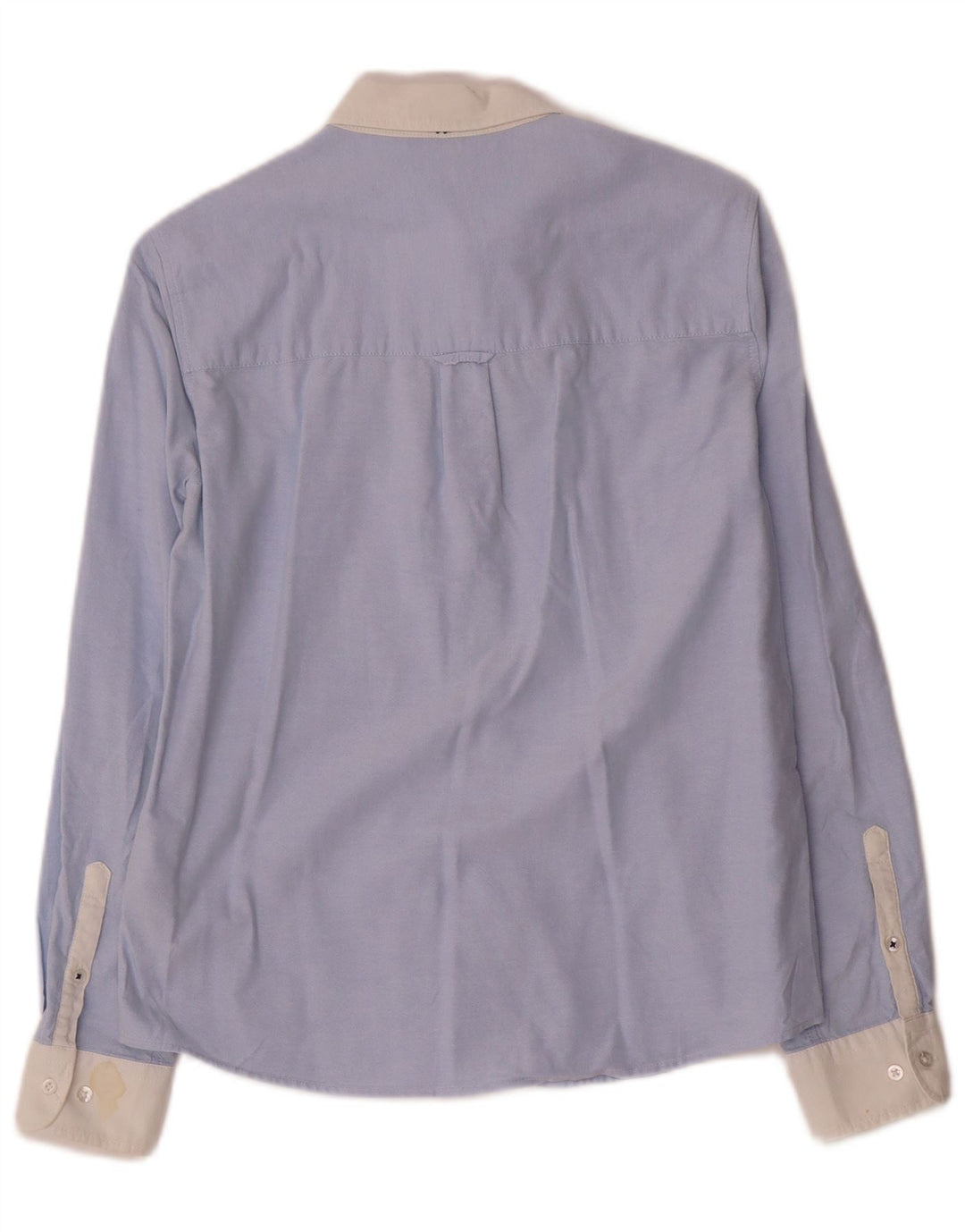 Cămașă Benetton pentru femei UK 10 Small Blue Colorblock Bumbac