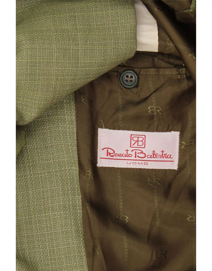 RENATO BALESTRA Mens 3 Button Blazer Jacket UK 38 Medium Green