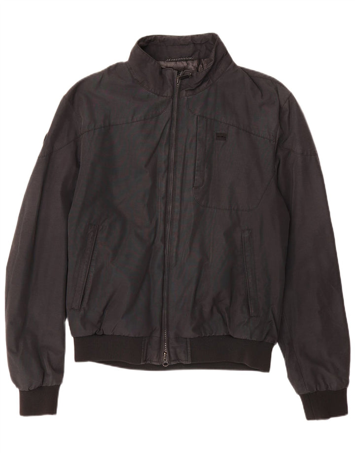 MUSEUM Mens Bomber Jacket UK 44 2XL Black Cotton