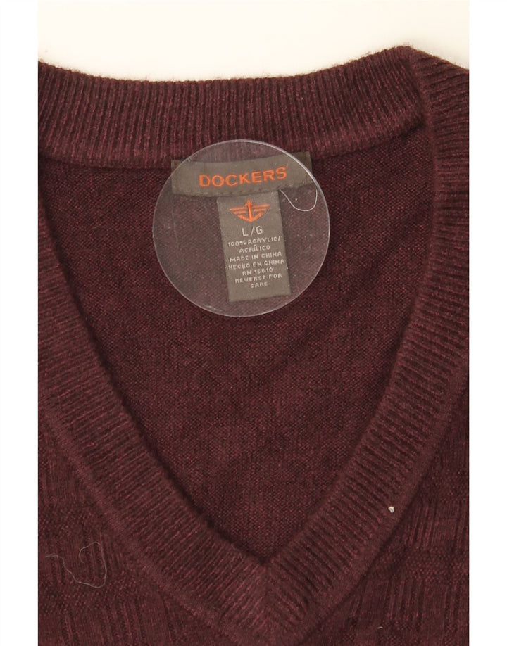 DOCKERS Mens Vest Tank Top Large Maroon Acrylic Vintage Dockers and Second-Hand Dockers from Messina Hembry 