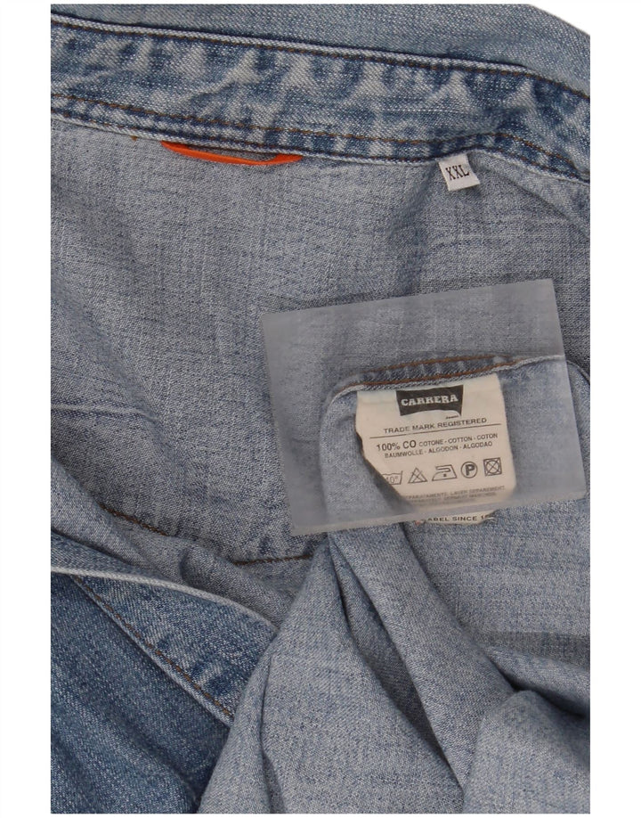 Cămașă Western Denim Carrera pentru bărbați, 2XL, albastru, bumbac, clasică