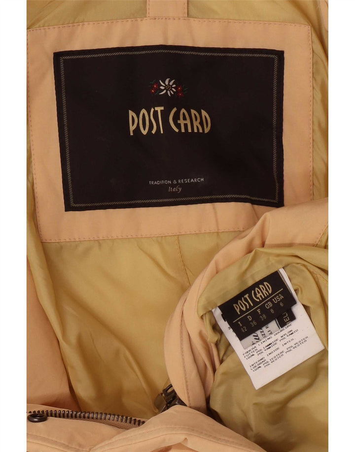 Carte poștală haină supradimensionată pentru femei UK 8 mic, bej, bumbac