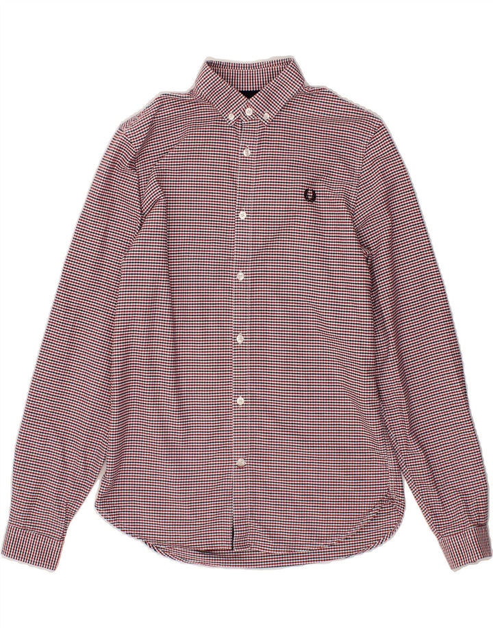 FRED PERRY Mens Shirt Small Red Check Cotton Vintage Fred Perry and Second-Hand Fred Perry from Messina Hembry 