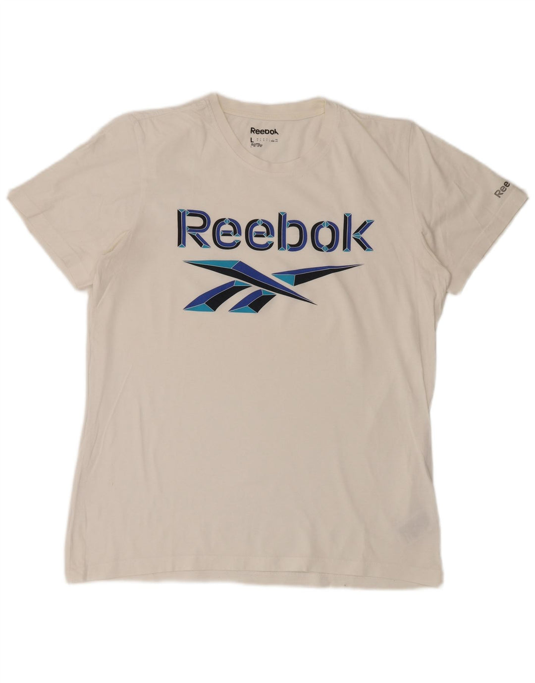 Tricou grafic REEBOK pentru bărbați Top mare din bumbac alb