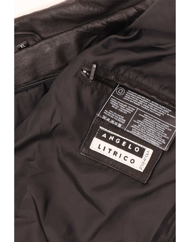 Jachetă de piele pentru bărbați Angelo Litrico UK 42 XL Negru