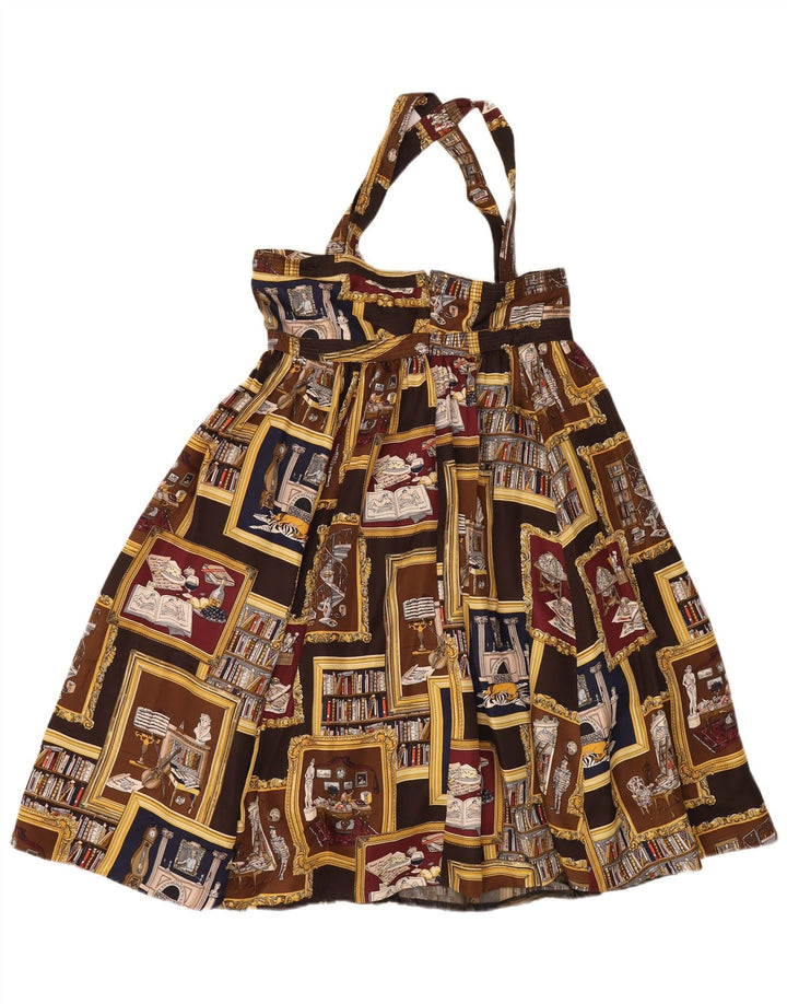 J. Crew Rochie Halter pentru femei cu model abstract US 6 Medium Brown Silk