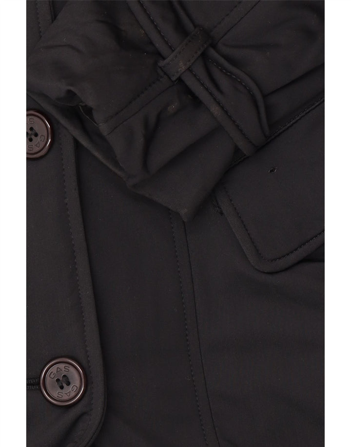 Trenci pentru femei GAS cu două piepturi UK 10 Poliamidă neagră mică