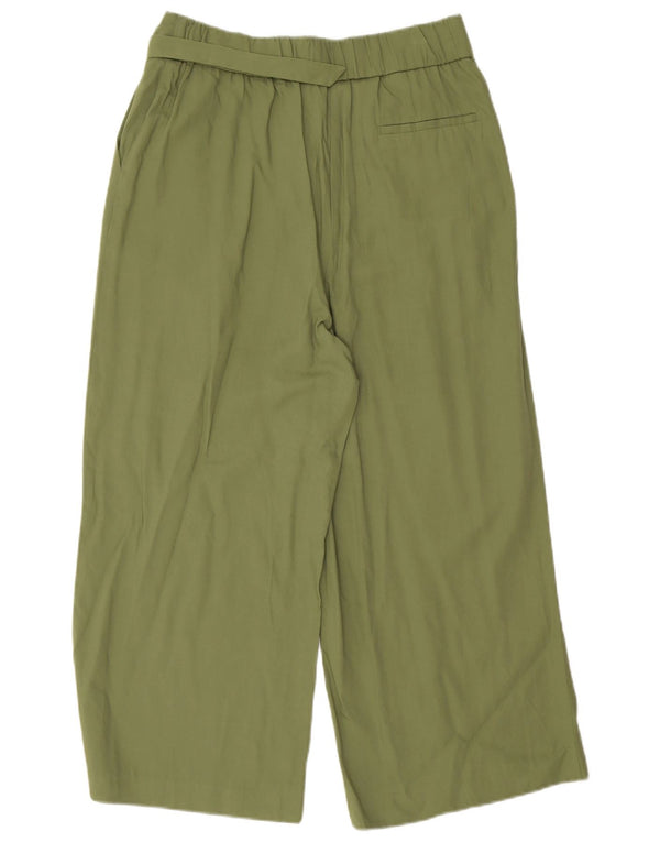 Oasis Pantaloni Capri largi cu talie înaltă pentru femei UK 12 Medium W28 L22 Verde